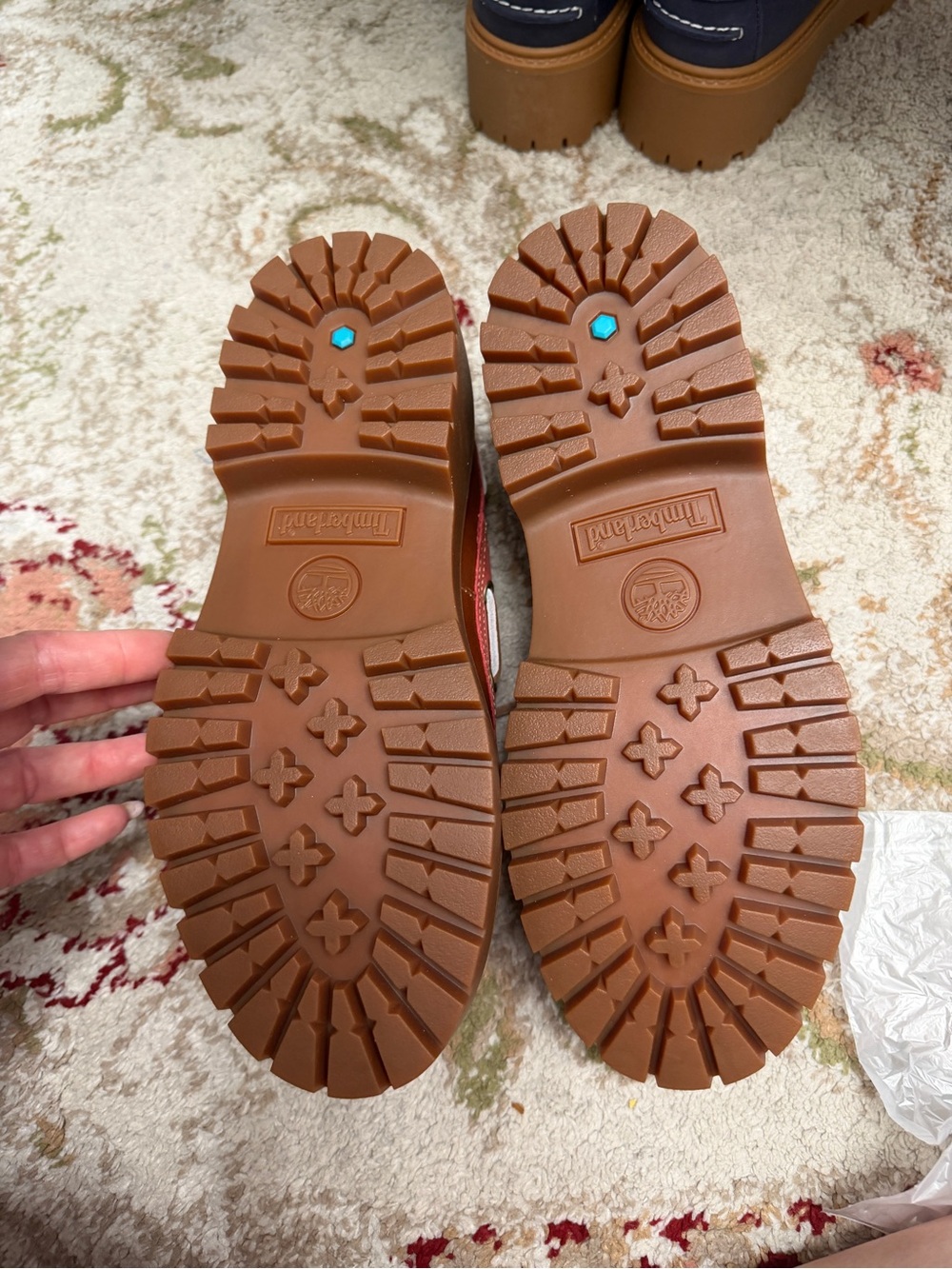 Timberland Two-Tone Red and Cream Deck Shoes - Picture 5 of 6